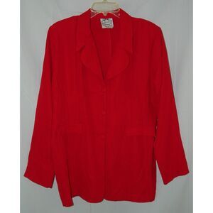 Vintage Red Plus Sz 2X Church Office Lightweight Unlined Suit Jacket SIXTY CANAL